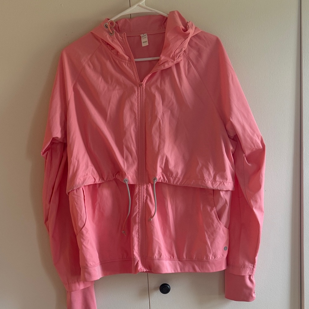 Pink Hooded Windbreaker Jacket